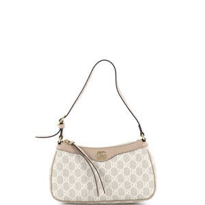 Gucci Small Ophidia Zip Pochette Shoulder Bag GG Coated Canvas with Leather
